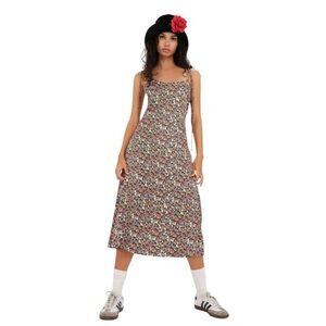 For Love & Lemons Multi Floral Print Hayes Midi Dress Womens M